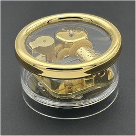 Pursuestar Somewhere Over The Rainbow Wind Up Music Box, Round Acrylic Gold Musical Box for Mom/Dad/Daughter/Son - Unique Best Gifts for Birthday Christmas Wedding Mother's Day