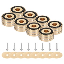 MECCANIXITY 8 Pcs Subwoofer Isolation Pad, 40x20mm Speaker Isolation Pad Feet Speaker Spikes Turntable Audio Studio Monitor Isolation Pad for Audio Equipment, M4 Screws Gold