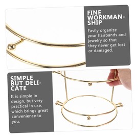 minkissy Gold Plated 3 Tier Tiara Stand Jewelry Headband Show Rack Headwear Holder