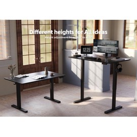 YDN Electric Standing Desk, 40x24 Inch Adjustable Height Stand up Desk, Sit Stand Home Office with Splice Board, Black