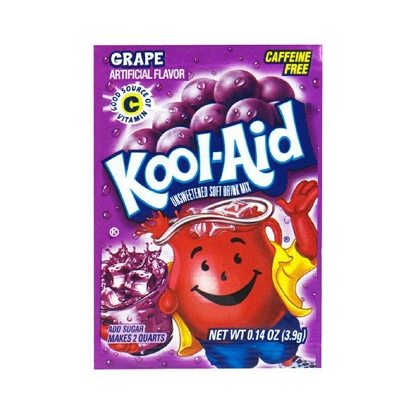 Kool-Aid Grape Unsweetened Soft Drink Mix, 0.14 Oz (Bonus Pack of 50 Packets)