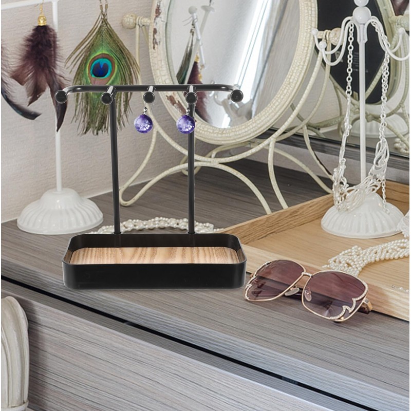 Cozellos Hanging Organizer-5 Hooks Jewelry Organizer Stand, Box Display with