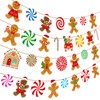 4Pcs Christmas Gingerbread Banners Christmas Candyland Party Decorations Gingerbread Man