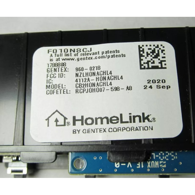 HONDA GENTEX HOMELINK GARAGE DOOR OPENER MODULE F010N8CJ 36610-TLA-A010