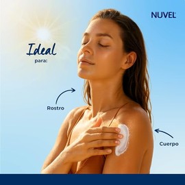 Nuvel Protector Solar Corporal y Facial FPS 50+ | Bloqueador Solar con Amplio Espectro UVA/UVB | Resistente al Agua, Rápida Absorción, No Graso, Sin P
