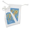 Ambesonne Map Print Fabric Pouch Set of 2, Flat Map