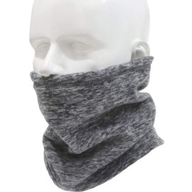 [Dhana Style] 2-Way Neck Warmer, Fleece Scarf, Headband, Cold Protection, Windproof, Cap, Hat, Neck, Gaiter, Face Mask, Face Guard, Vintage Heathered Pattern, Unisex Type: Q-MBL, gray