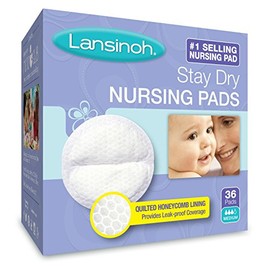 Lansinoh Stay Dry Nursing Pads Medium, 36 Count