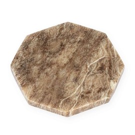 NKlaus Alabaster Charging Plate Octagon 8.5 x 8 cm - Octagonal Alabaster Charging Plate, Handmade for Storing Healing Stones, Ideal for Spiritual Spaces and Meditation, Energetic Cleaning 16387