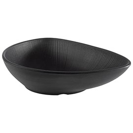 APS 85076 Melamine Bowl Nero Serving Bowl for Quadruple Foods, 23.0 x 18.0 x 5.0 cm, 0.6 Litres
