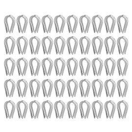Juego de Dedal de Cuerda de Alambre de 50 Uds., Clips de Cuerda de Alambre de Acero Inoxidable, Herramientas de Aparejo de Cables, Tensor para la Industria de la Construcción Naval(M2 (2 mm))