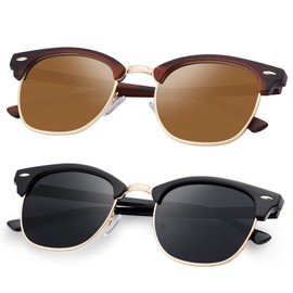 Reglaaly Sunglasses Men and Womens, Polarized Sunglasses for men with UV Blocking Semi-Rimless Frame for Driving & Hiking