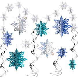 ZOYUBS Christmas 3D Snowflake Christmas Garland, Snowflake Paper, Christmas Garland, Snowflake Decoration, Christmas Ornament, Snowflake Garland, 3D Snowflake Garland, Snowflake, Winter, Snow Decoration, Christmas Decoration, Christmas Decoration, Christ