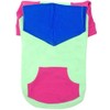 Color-Block Dog Hoodie - Pink on Mint (Medium)