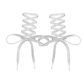 6 Pairs 43" Metallic Glitter Flat Shoelaces for Canvas Sneaker Athletic Teams Cheer Dance Flat Shoe Laces Shoe Strings