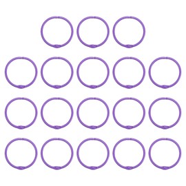 PATIKIL 1.8 Inch Loose Leaf Binder Rings, 18 Pack 3mm Metal Flash Card Book Binding Rings for Key Chain Index Card Scrapbooks, Light Purple
