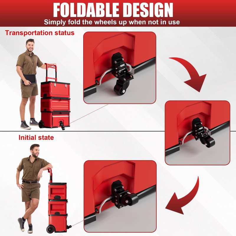 Steel Construction Front Wheels, Packout Caster Wheel kit fit for