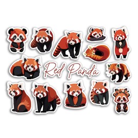 A5 Sticker Sheet Red Lesser Panda Vinyl Stickers - Wild Kawaii Animals Wild Scrapbooking Travel Label Friend Girls Boys Aesthetic #81503