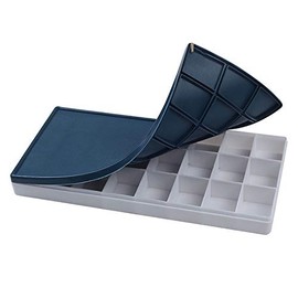 Aliotech 24 Compartments Plastic Paint Palette Paint Tray with Soft Lid for Watercolors Gouache Acrylic and Oil Paint