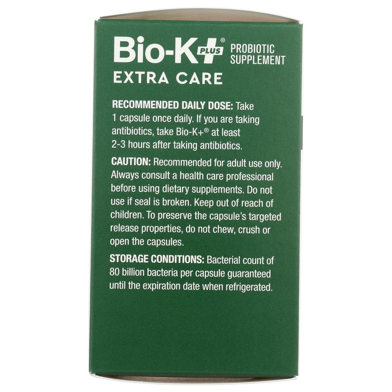 Bio-K + Extra Care Probiotic Supplement Capsules for Adult Men