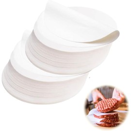 Hugwish Pack of 500 Burger Paper Round 15 cm for Burger Press Diameter 15 cm Burger Paper Non-Stick Baking Paper for Hamburger Press / Burger Pattie Press (500, 15 cm)