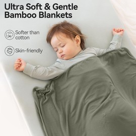 BubblePanda Ultra-Soft Rayon Made from Bamboo Baby Blanket - 30x40 Inches Double-Layer Swaddle Blanket, Breathable & Hypoallergenic, Lightweight Nursing Cover, Stroller Blanket for Infants & Toddlers