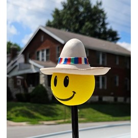 Coolballs Cool Amigo with Sombrero Car, Truck, and SUV Roof Topper Auto Accessory with Car Magnet Buddy Magnetic Roof Antenna Ball Stand
