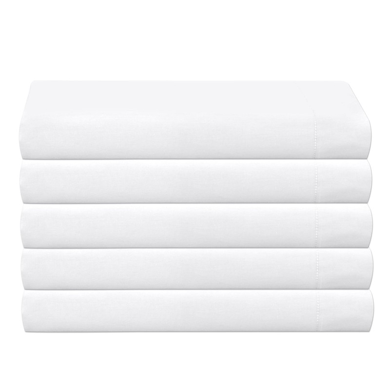Funky Gadgets Single Bed Flat Sheets White 100% Egyptian Cotton