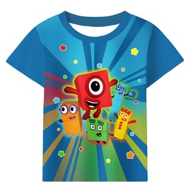 Toddler Boys Girls Summer Fashion Shirt Kids Graphic Tshirt Novelty Outfit Clothes 3-4T Blue