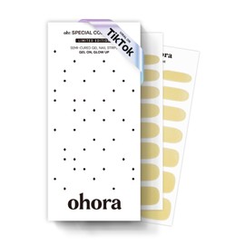 ohora ohora Semi Cured Gel Nail Strips (N Butter Chrome) - Yellow, Chrome, Works with Any UV/LED Lamps, Salon-Quality, Long Lasting, Easy to Apply & Remove - Includes 2 Prep Pads, Nail File & Wooden Stick