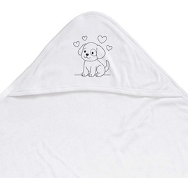 Azeeda 'Puppy Love' Baby Hooded Towel (HT00035117)