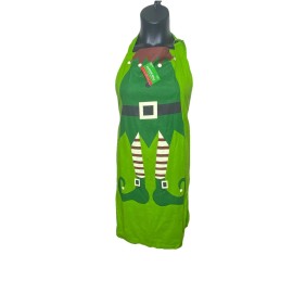 Sleigh Bell Bistro Green Elf  Cotton Apron 24”x34” D ring Adjustable Neck Towel