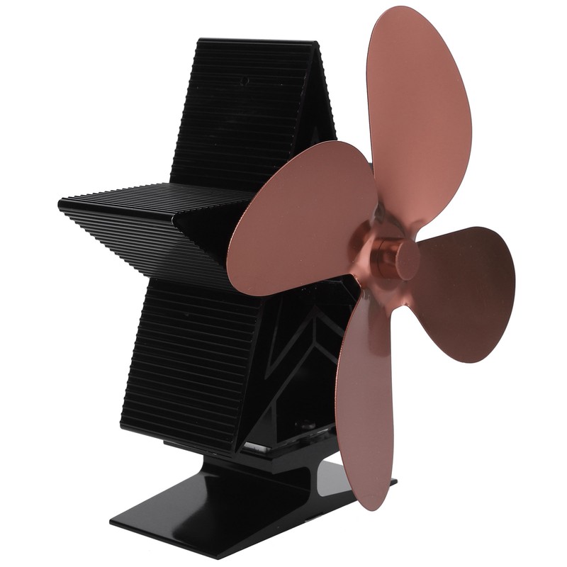 4 Blade Thermal Heat Powered Wood Stove Fan Fireplace Accessory
