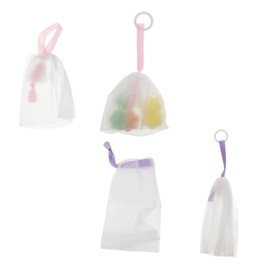 Baluue 4pcs Face Scrubber Soap Face Exfoliator for Women Shower Scrubber Reusable Washable Pouch Random Color