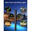 2 Pack String Light Poles for Deck, 5Ft Heavy-Duty Metal
