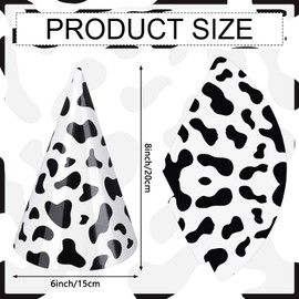 30 Sombreros de Fiesta de Cumpleaños Gorro de Cono de Papel con Temática de Coche/Vaca Suministros de Fiesta de Cumpleaños Decoraciones para Niños (Vaca Lechera)