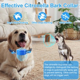 Citronella Bark Collar, Spray Dog Collar, Level 3 Sensitivity Adjustable Waterproof Chargeable Spray Bark Collar for Small, Medium & Large Citronella Dog Bark Collar