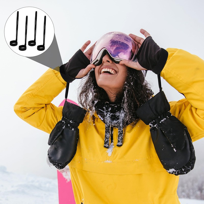 4pcs Ski Glove Straps, Polyester Strong Elasticity Sport Glove Safety