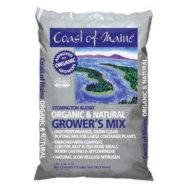 Coast of Maine Stonington Blend, 1.5 cu ft, Organic and Natural Grower’s Mix, Grow Clean Mix for Large Container Plants