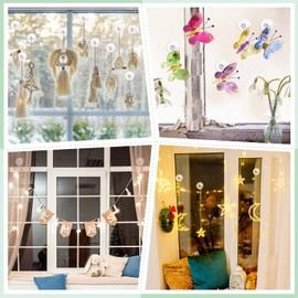 VIS'V Suction Cup Hooks, Large Clear Suction Cups with Metal Hooks 2.5 Inches Removable Suction Cups for Window Glass Door Kitchen Bathroom Shower Wall - 10 Pcs