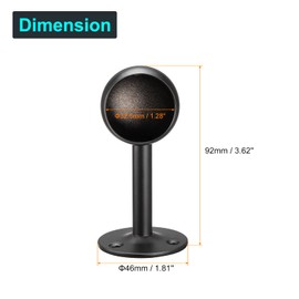 uxcell Rod Ceiling Mount Brackets with Screws, 1.28'' Stainless Steel Shower Curtain Closet Rod Holder, Wardrobe Pipe Lever Brackets, Black 4Pcs