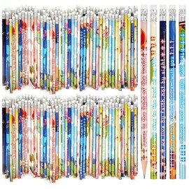 200 Bible Verses Inspirational Scripture Pencils with Hollow Cross for School & Church