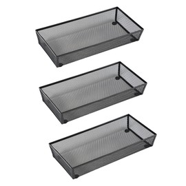 BYCY 3 Pack Mesh Flatware Drawer Organizer for Kitchen/Office/Home Tools,Spoon Knife Fork Organizers Box Utensil Tabletop Storage Tray (12 x 6 x 2 Inch)