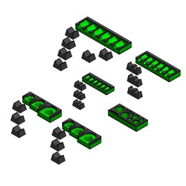 3D Tool Trays MagAttach Ratchet and Extensions Starter Set (Green/Black)