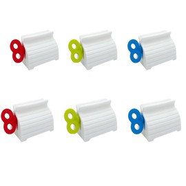 6 durable and aesthetically pleasing rolling tube toothpaste squeezers, toothpaste holder bracket, rotating toothpaste dispenser, suitable for bathroom lazy people to press toothpaste squeezers