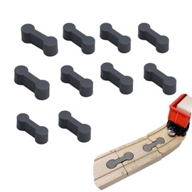 Wooden Rail Adapter Connectors, 10 Pieces Wooden Railway Accessories, Track Connectors, Wooden Railway Accessories, Reusable Wooden Railway Track Connectors for Children