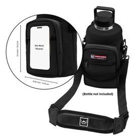 NATURE PIONEOR Insulated Water Bottle Holder with Shoulder Strap for 64oz Sports Water Jugs Bottles, Carrier/Pouch Sleeve for Outdoor Camping, Hiking,Gym