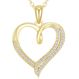 LAVALE Diamond Necklace Gift for Women, Sterling Silver Necklace 14K White/Yellow/Rose Gold Plated Moissanite Necklace for Her, Anniversary Valentines Day Gifts for Her, Birthday Gifts for Women Wife Girlfriend Girls Her