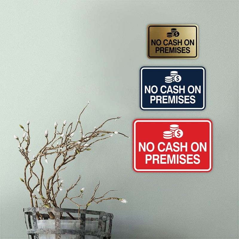 Signs ByLITA Classic Framed No Cash On Premises Sign (Black