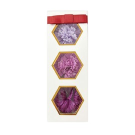 Q-FLA Bath Fragrance Flower Shape Bath Salt, Three Wheel Carnation, Purple